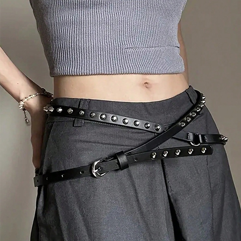 Women's Double Ring Casual Bucket Slim Waist Belt